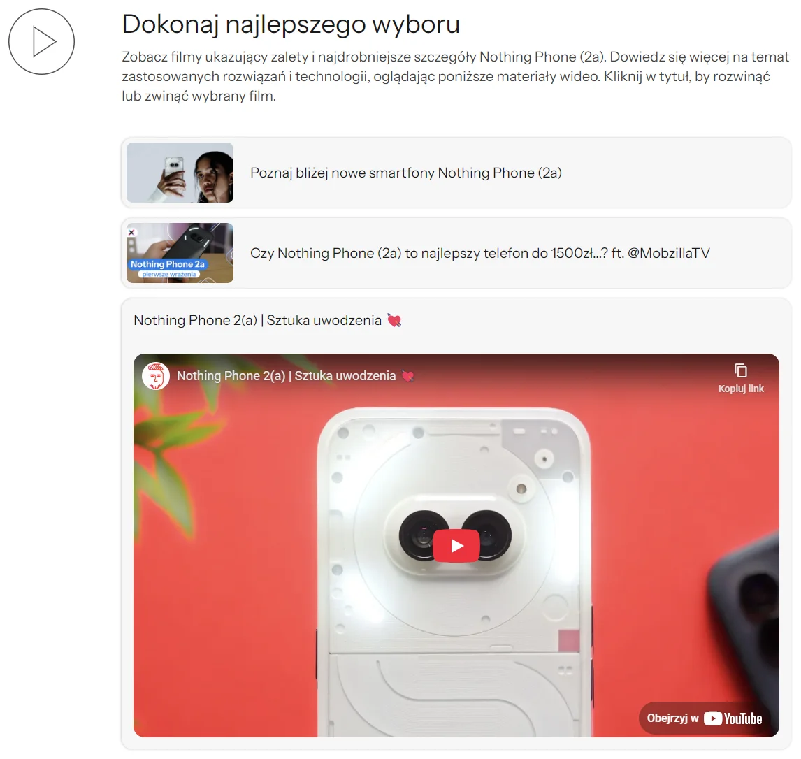 Sklep x-kom do opisu kluczowych produktów dodaje nie jeden, a kilka filmów