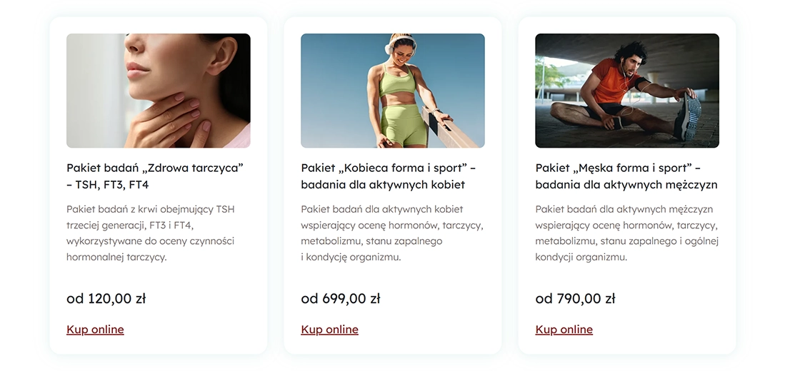 Usługi medyczne w sklepie Centrum Medycznego CMP