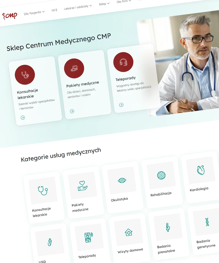 Łukasz Skowroński – portfolio e-commerce – sklep Centrum Medycznego CMP